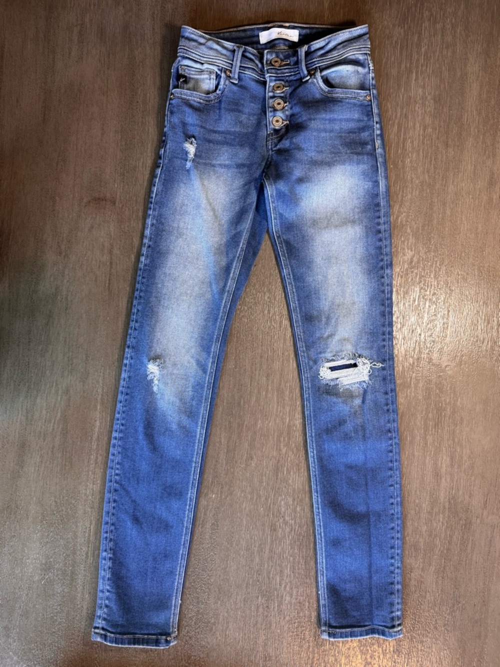 KanCan Blue Wash Denim Button Fly High Rise Skinny Jeans 23